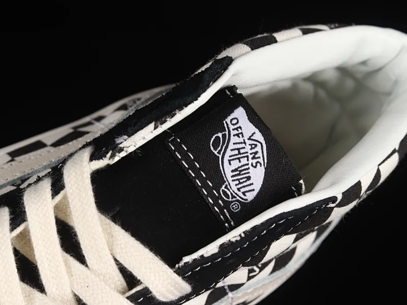 All categories Vans Vans series Vans Mid Vans China Vans Sk8-Mid Vans official black and white checkerboard Chinese casual sneakers VN0A391FJB2